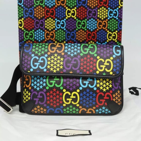 GUCCI GG Psychedelic Body Bag PVC Leather Multicolor